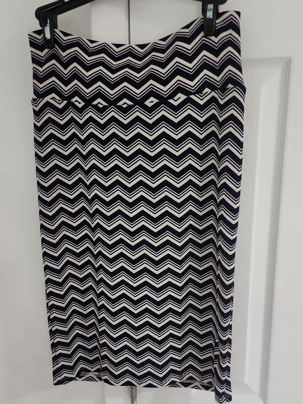 Blue and White Chevron Pencil Skirt - Brand Not Visible